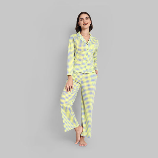 Lounge Wear - Pyjama Set Yellow Checks