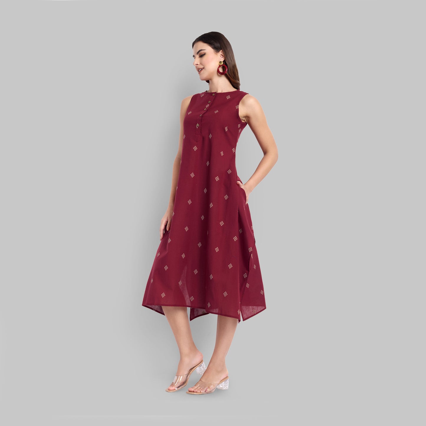 Kurti - Maroon Box Cut