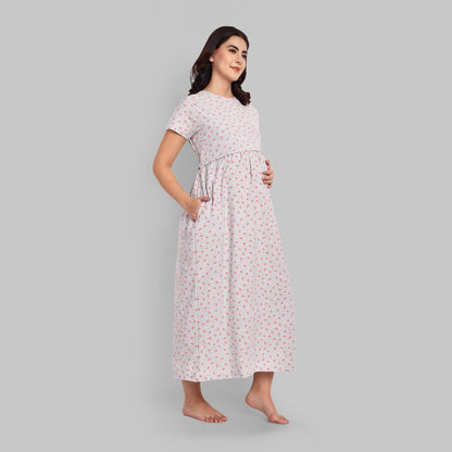 Minnie Soft Cotton Maternity Feeding Nightwear