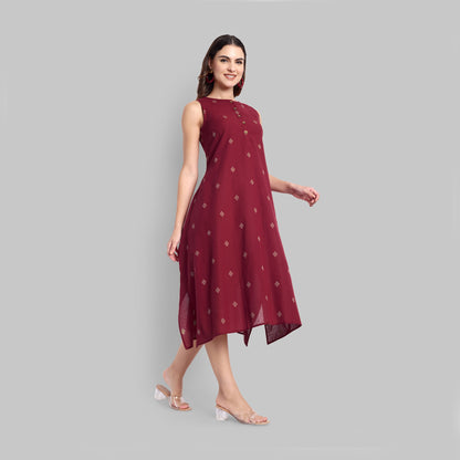 Kurti - Maroon Box Cut