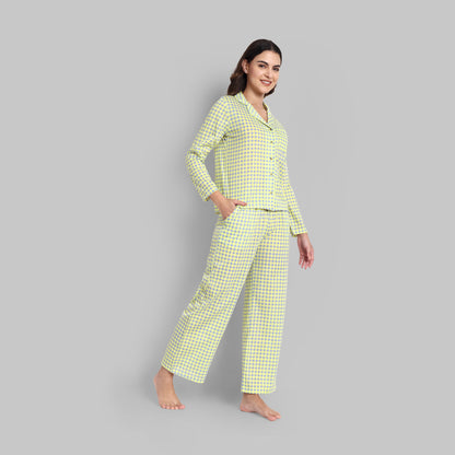 Lounge Wear - Pyjama Set Yellow Checks