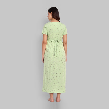 Night Wear - Feeding Mint Green Floral Full Length