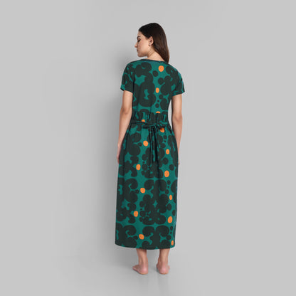 Night Wear - Non Feed Bottle Green Dots Full Length