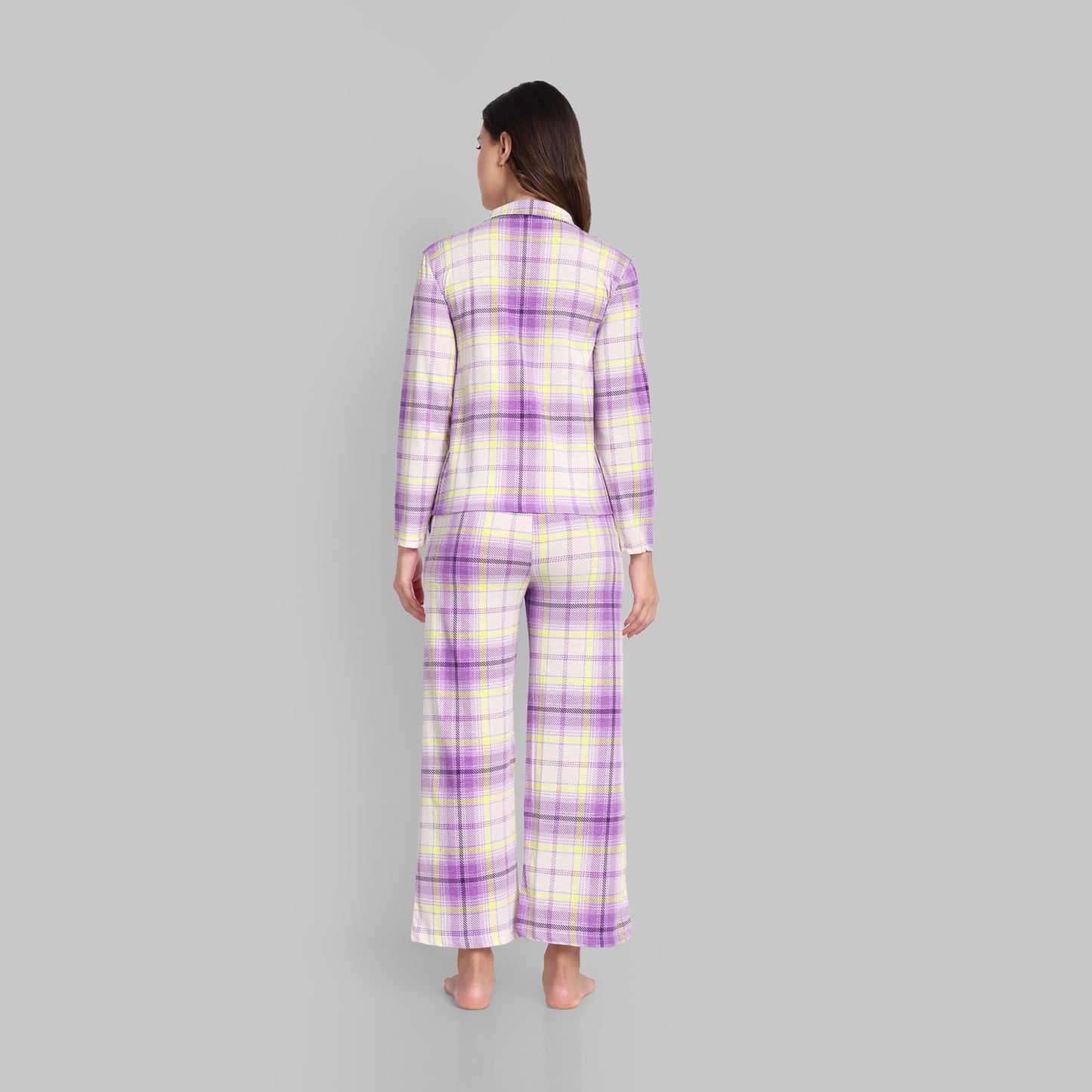 Lounge Wear - Pyjama Set Violet Plaid