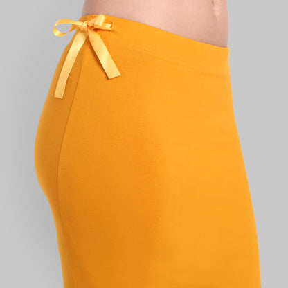 Mustard Cotton Saree Shapewear