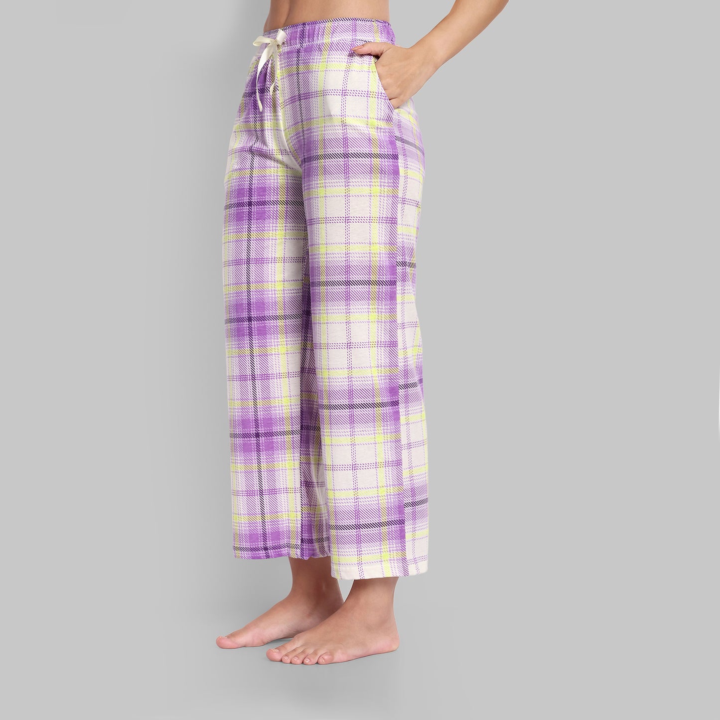 Lounge Wear - Pyjama Set Violet Plaid