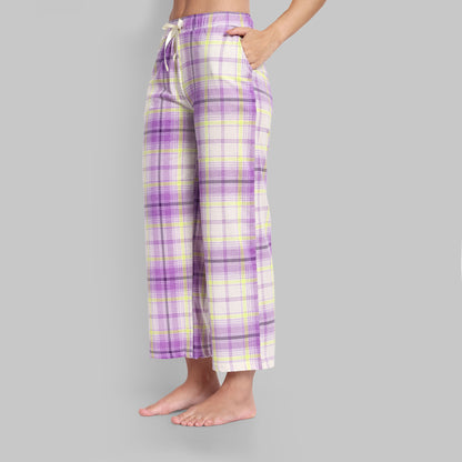 Lounge Wear - Pyjama Set Violet Plaid