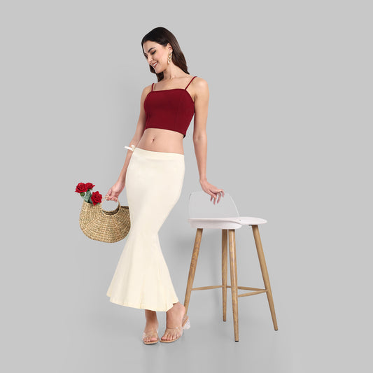 Off White Saree Shapewear