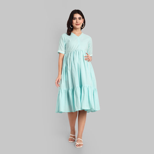 Blue Striped Maternity Dress in Online